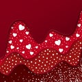 Valentine`s day background with layers and hearts. Holiday decoration element. Vector illustration