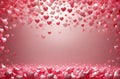 Valentine\'s Day background with pink hearts Royalty Free Stock Photo