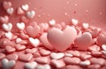 Valentine\'s Day background with pink hearts Royalty Free Stock Photo