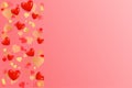 Valentine`s Day background. Red and gold hearts Royalty Free Stock Photo