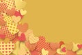 Valentine`s Day background. Red and gold paper hearts Royalty Free Stock Photo