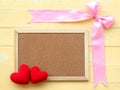 Valentine`s Day Background. Red Heart, 14 February wooden calendar, Flower on Wooden background