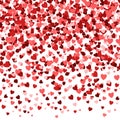 Valentine`s day background, romantic texture. Hearts confetti backdrop.