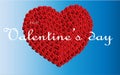 Valentine`s Day background with roses arranged in a heart shape. valentine card