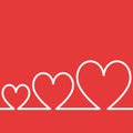 Fun Valentine's day background three heart Royalty Free Stock Photo