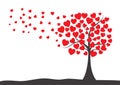 Valentine`s Day background with tree of hearts Royalty Free Stock Photo