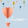 Valentine`s day balloon heart on blue blackground Royalty Free Stock Photo