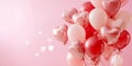 Valentine\'s Day balloons in joyful pink arrangement