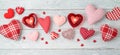 Valentine`s day banner background with heart shapes and candles