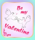 ValentineÃ¢â¬â¢s day banner with flying pair of lovely doves. Concept for wedding invitation, social media, greeting card. Valentines