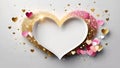 Valentine\'s day banner with golden and pink hearts.Abstract Love,Valentines Day, Wedding or other celebration concept. Royalty Free Stock Photo