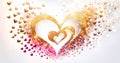 Valentine\'s day banner with golden and pink hearts.Abstract Love,Valentines Day, Wedding or other celebration concept Royalty Free Stock Photo
