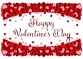 Valentine's Day banner in paper art style. 3d, realistic red and pink paper hearts on white isolated Valentine's day Royalty Free Stock Photo