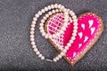 Valentine`s Day, birthday, Women`s Day gingerbread, pearls, gift