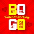 Valentine`s Day BOGO Sale banner