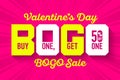 Valentine`s Day BOGO Sale banner