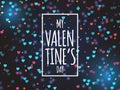 Valentine`s day bokeh background. blue dream colors and hearts. illustration. EPS 10 Royalty Free Stock Photo