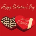 Valentines Day box of chocolate candy sweet valentine red background Royalty Free Stock Photo