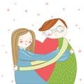 Valentine`s Day. Boy and girl kissing and hugs