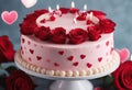 Valentine\'s Day cake roses Birthday