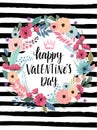 Valentine`s Day Callygraphic Wreath - hand drawn