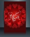 Valentine's day card beautiful heart reflection brochure