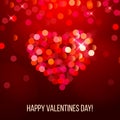 Valentine's day card with bokeh heart