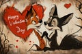 Valentine\'s Day postcard, February 14th the inscription \