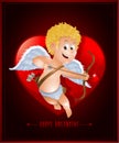 Valentine's Day card with cartoon cupid