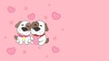 Valentine`s day card cute dog couple. Vector clip art illustration Royalty Free Stock Photo