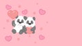 Valentine`s day card cute panda couple. Vector clip art illustration Royalty Free Stock Photo