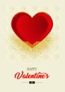 Valentine`s Day Card with hart - vector.