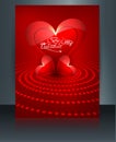 Valentine's day card heart reflection brochure template