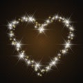 Valentine`s Day Card with Hearts. Lights and Blurs.