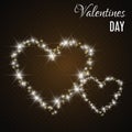 Valentine`s Day Card with Hearts. Lights and Blurs.