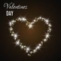 Valentine`s Day Card with Hearts. Lights and Blurs.