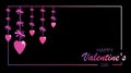 Valentine`s day card. Vector background with hearts and bows. Royalty Free Stock Photo