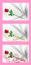 Valentine's Day cards with red roses. Cartoon images of love. A collection of images.