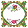 Valentine's Day cartoon floral farme