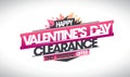 Valentine`s day clearance, holiday offer sale vector web banner or flyer