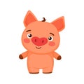 Valentine`s day clipart. Cute loving piglet with a heart-shaped nose.