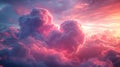 Valentine& x27;s Day cloud heart on a pink background. Modern illustration. Royalty Free Stock Photo