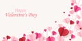 Valentine s day concept background. Vector illustration. 3d red and pink paper hearts . Cute love sale banner or Royalty Free Stock Photo