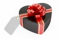 Valentine`s Day concept. Black gift box in the shape of heart wi Royalty Free Stock Photo