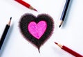 Valentine`s day concept One heart in one heart,Likewise poem`s In badness are goodness.