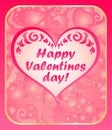 Valentine`s day concept pink background. Cute love web banner or greeting card with heart shape Royalty Free Stock Photo