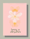 Hi spring. Valentine`s day congratulation. Modern trendy valentine`s day card. Romantic poster