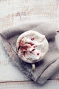 Valentine's day cup of Cappuccino Coffe. Royalty Free Stock Photo