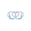 Valentine`s day, cups, heart icon. Can be used for web, logo, mobile app, UI, UX