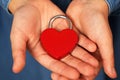 Valentine's day. Cute little child girl holding red heart Royalty Free Stock Photo